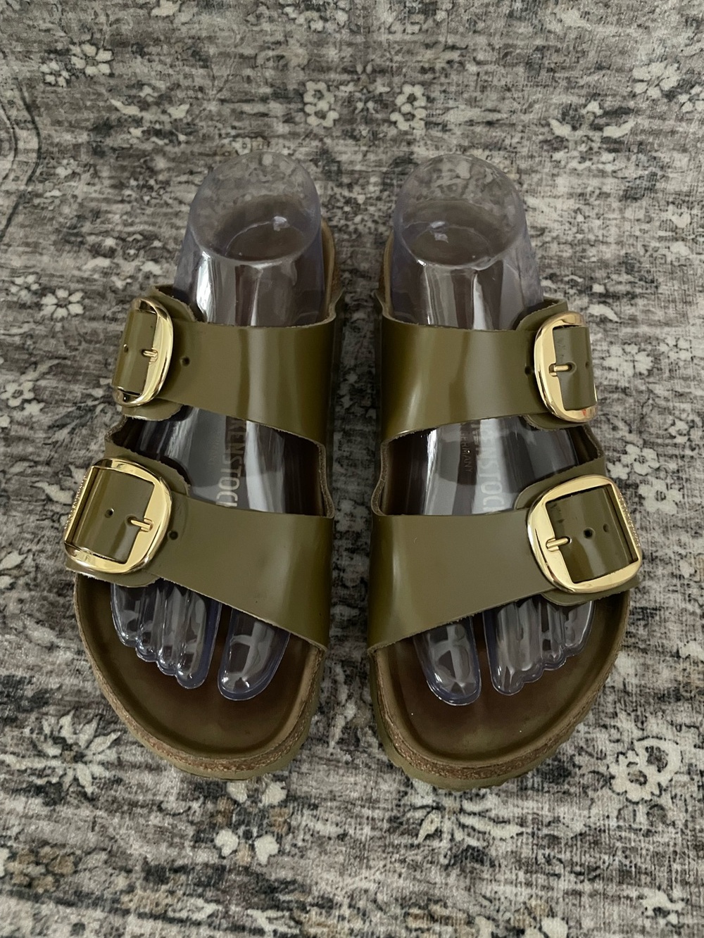 Birkenstock Big Buckle High Shine Leather Green Size 39 Regular Width - Picture 4 of 10